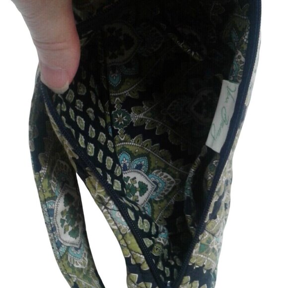Vera Bradley Shoulder Bag Quilted Cotton Womens Handbag Green Black Boho Pattern - Picture 7 of 8